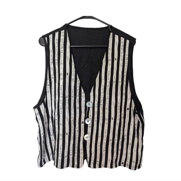 Vintage Homemade vest XL cute sayings on the fabric one of a kind teacher core - Picture 1 of 9